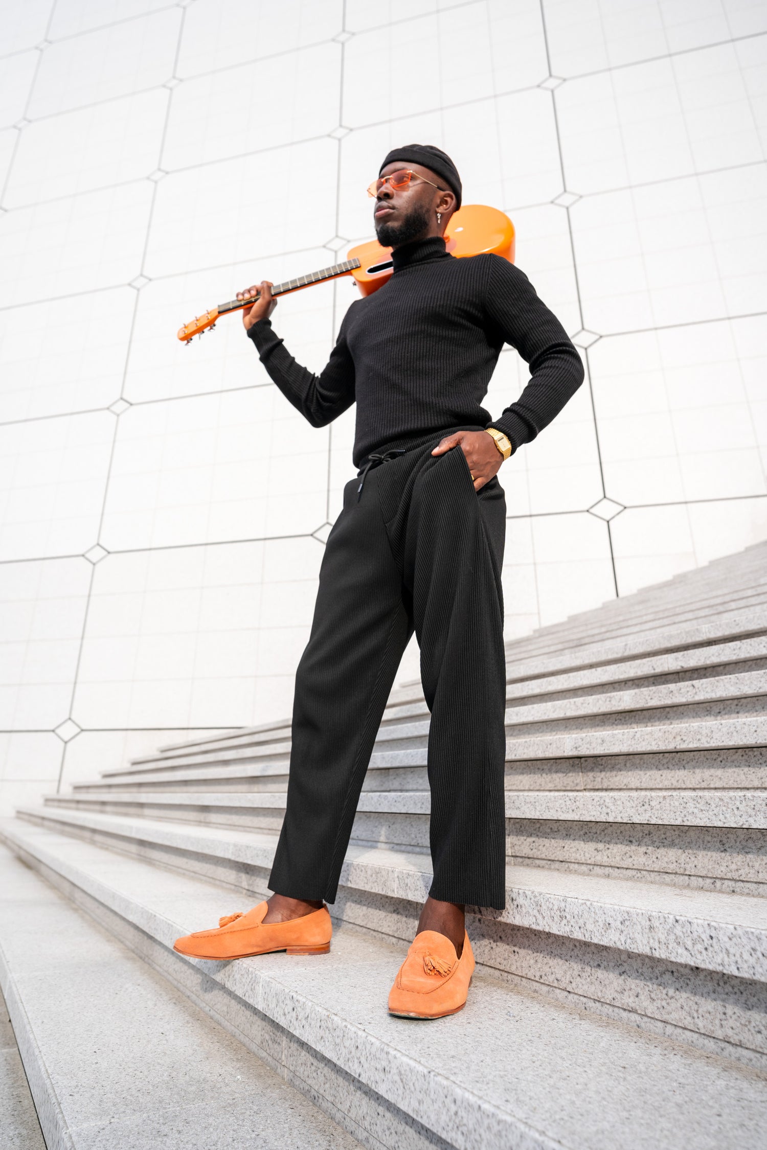 Orange loafers for men by Melvin & Hamilton