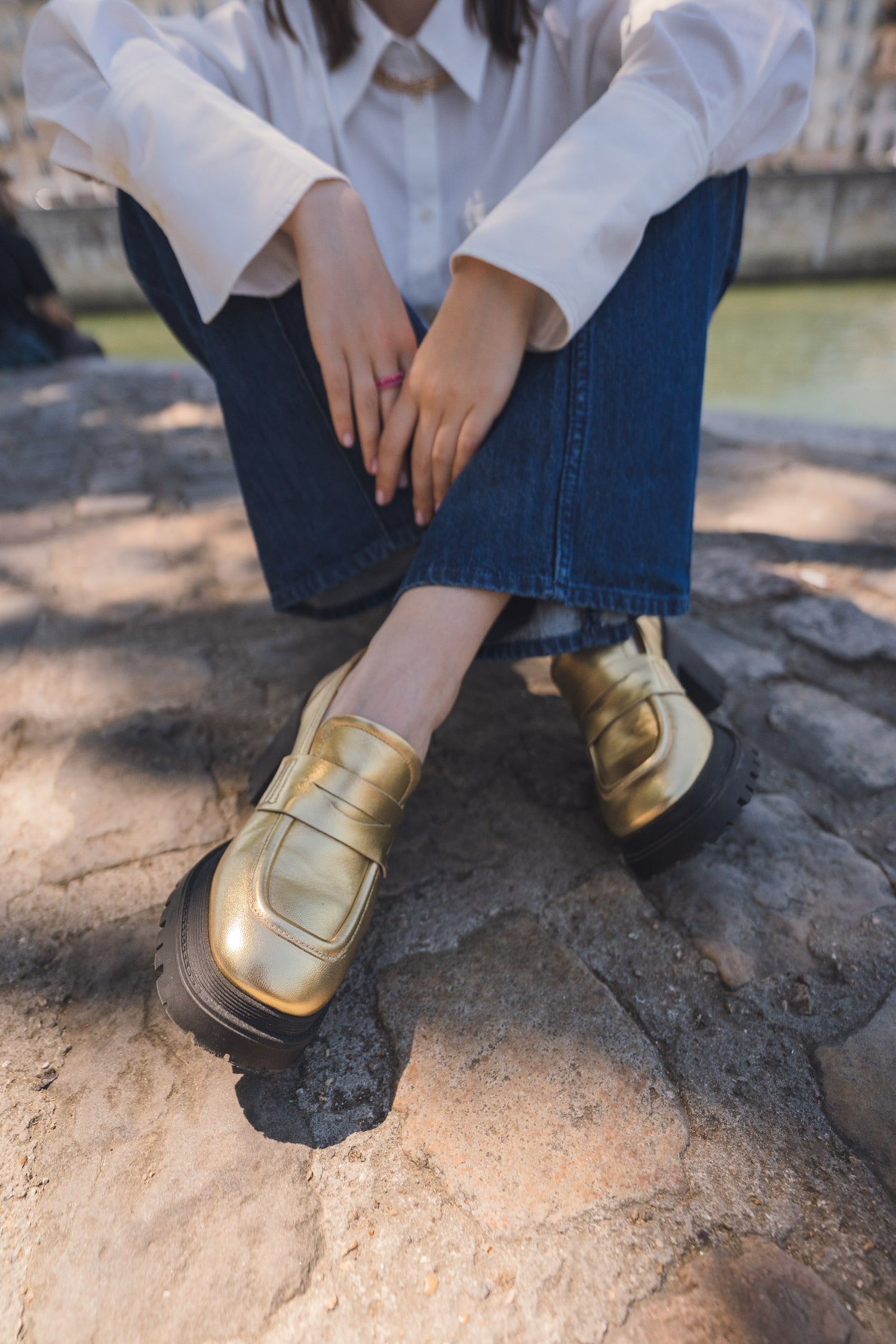 Gold Stefy heels Melvin & Hamilton