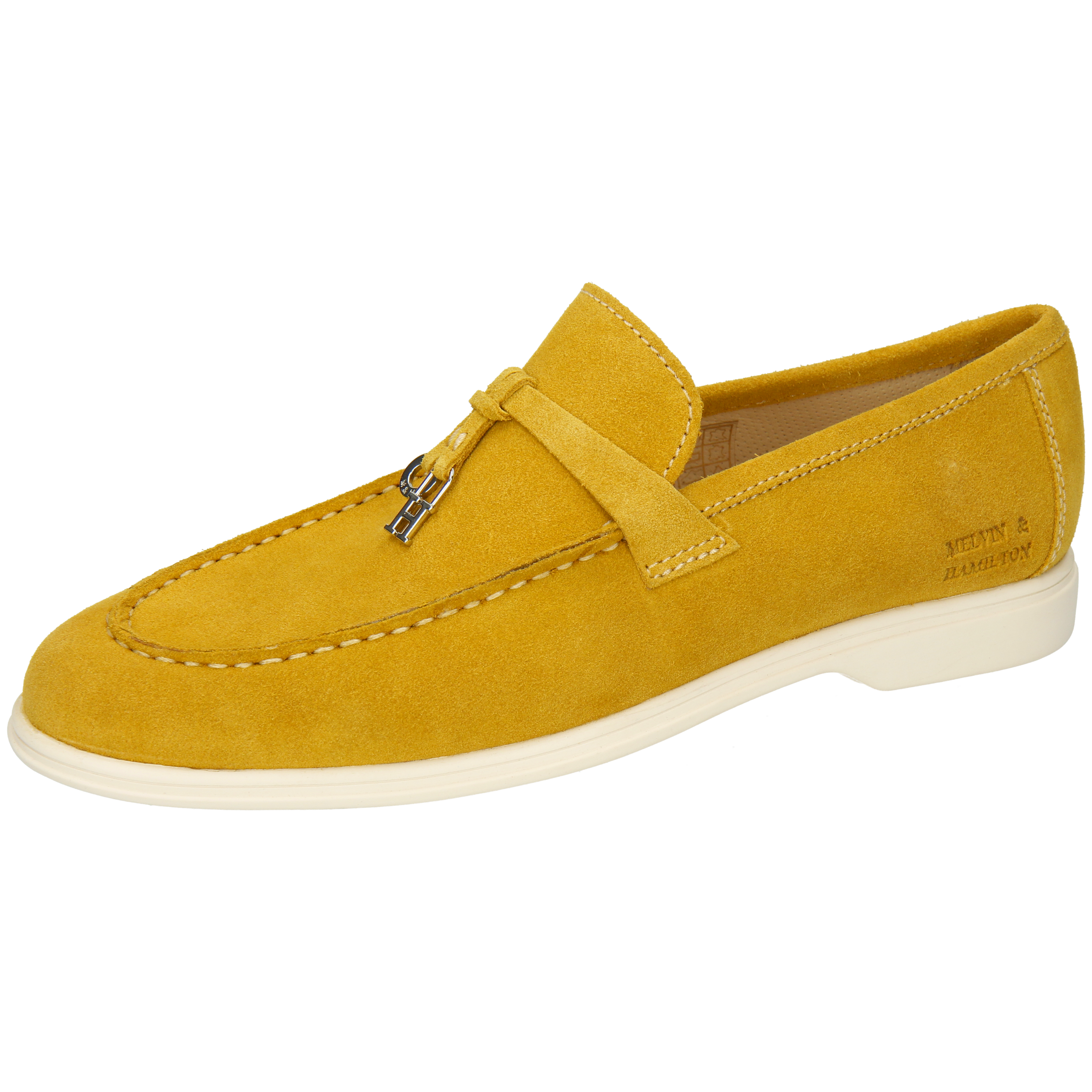 Mens yellow shop suede loafers