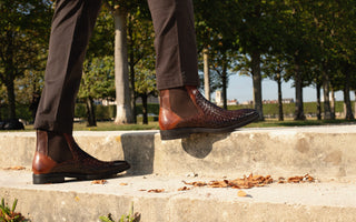 Chino trousers with men's ankle boots Brad 9 Melvin & Hamilton