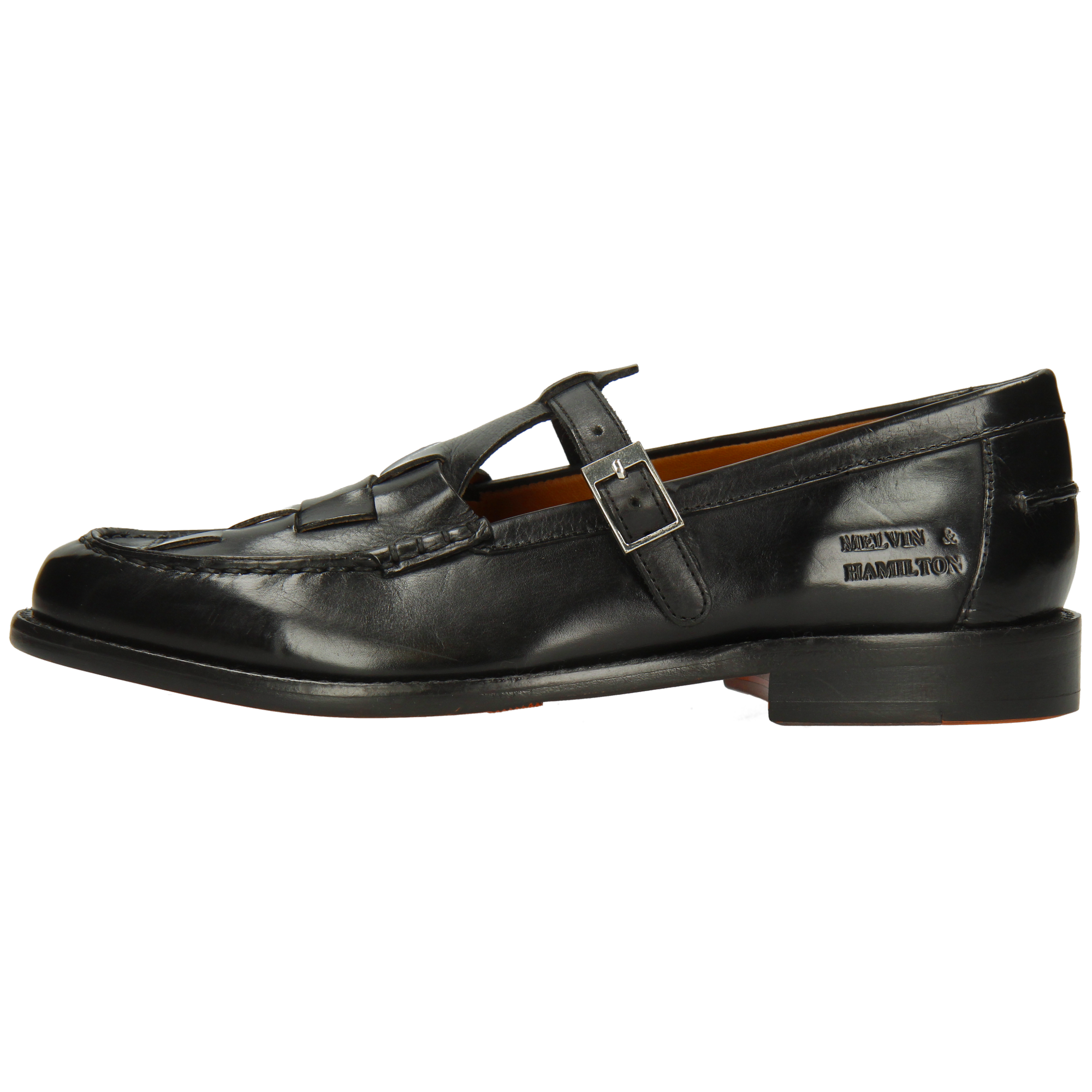 Gianna 4 Crust Black Buckle Silver Melvin Hamilton